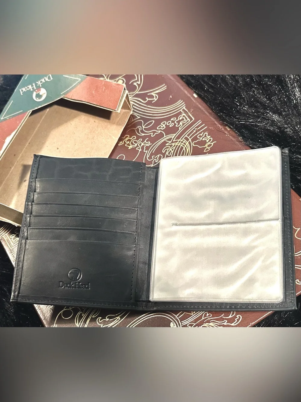 Duck Head Black Leather Bifold Wallet